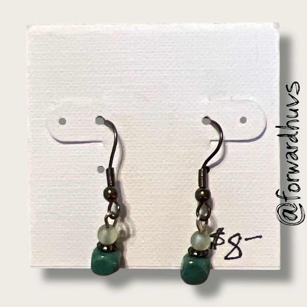 Bundle Sale 3 for $15 | Hand Crafted Green Beaded Dangle Earrings